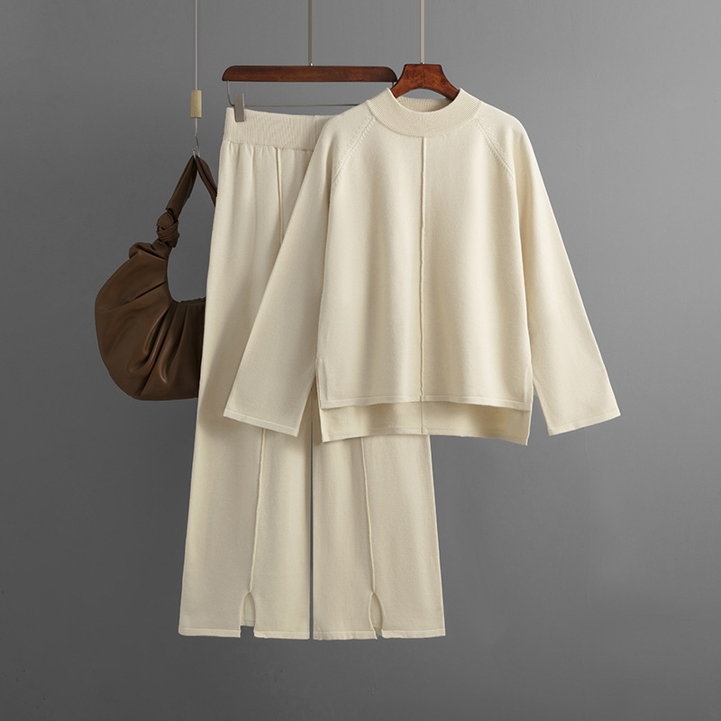 Knitted Pullover and Wide-Leg Trouser Set, picture 10 of 10