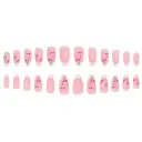 Cherry French Almond-Shape Removable Nail Tips Set Long Lasting Delicate And Girly Style view 3