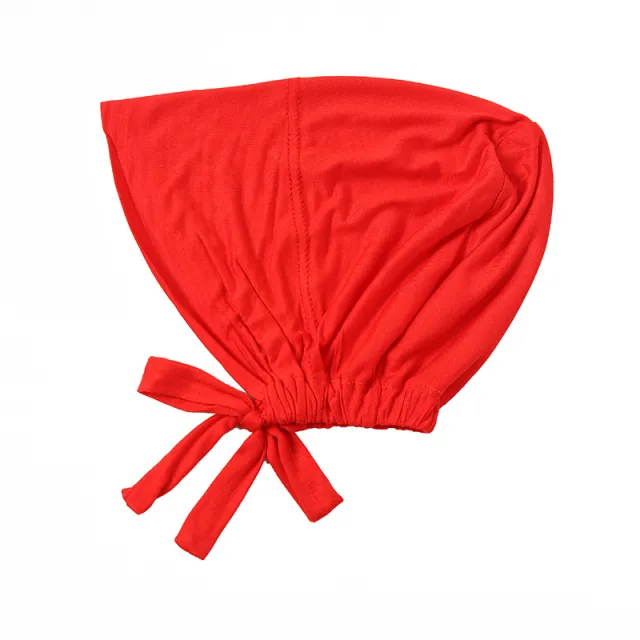 New Elastic Elastic Lace up Ethnic Headscarf Chemotherapy Base Hat 14 Red - Shop at LoveMi