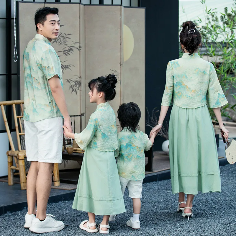 Parent-child Leisure Cheongsam Suit - Men'S Shorts-Men'S M