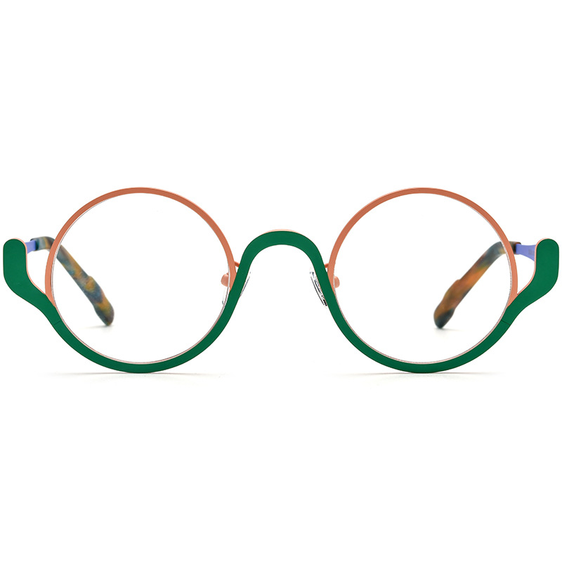 Colorful Ultra-light Pure Titanium Round Glasses Frame - Image 4