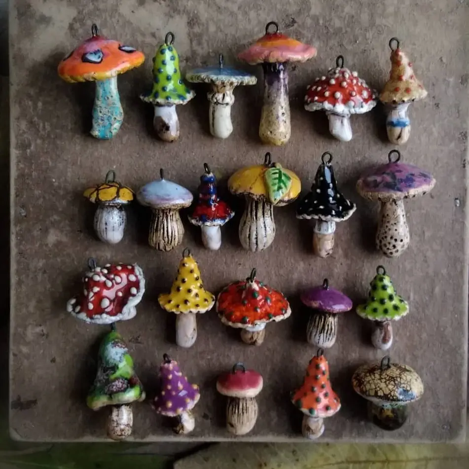 Fashionable Colorful Mushroom Pendant Accessory