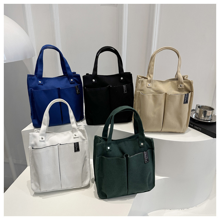 Plain-colored Tote Bag Student Lunch Box 10