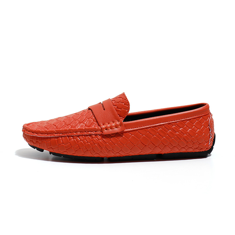 Men's Woven-pattern Leather Shoes Slip-on Loafers 28 74ff09e5 7530 4f7c aac0 d9ff001556b3