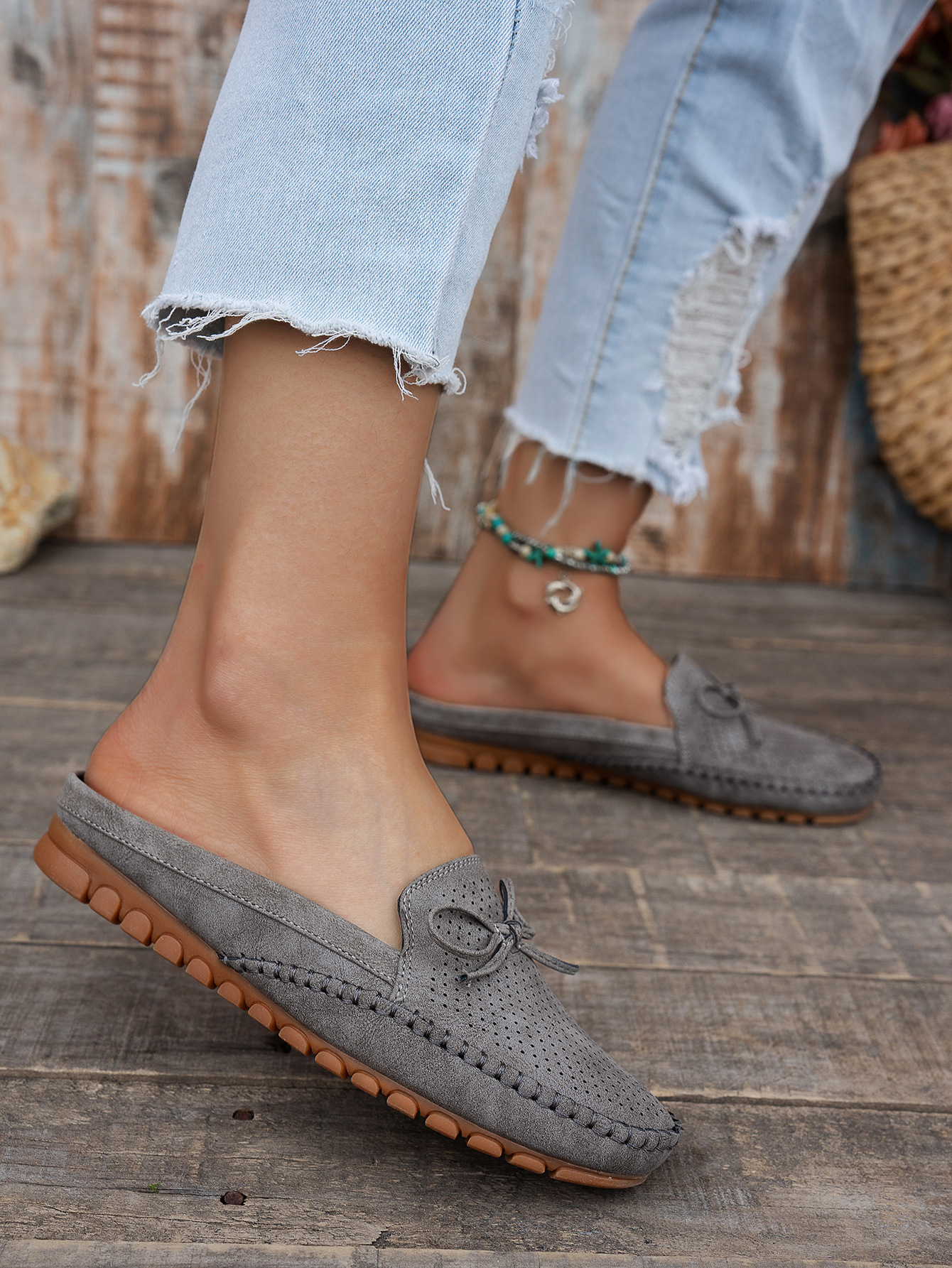 Retro Loafers – worn on feet lifestyle shot