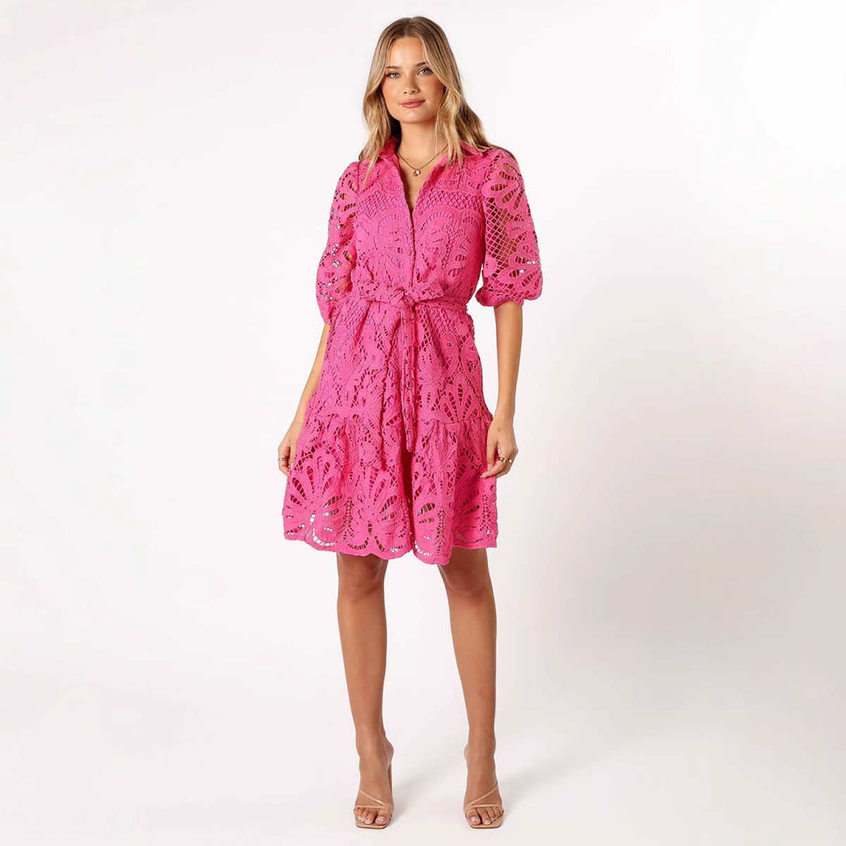Shirt Sexy Cutout Water Soluble Lace Flower Dress