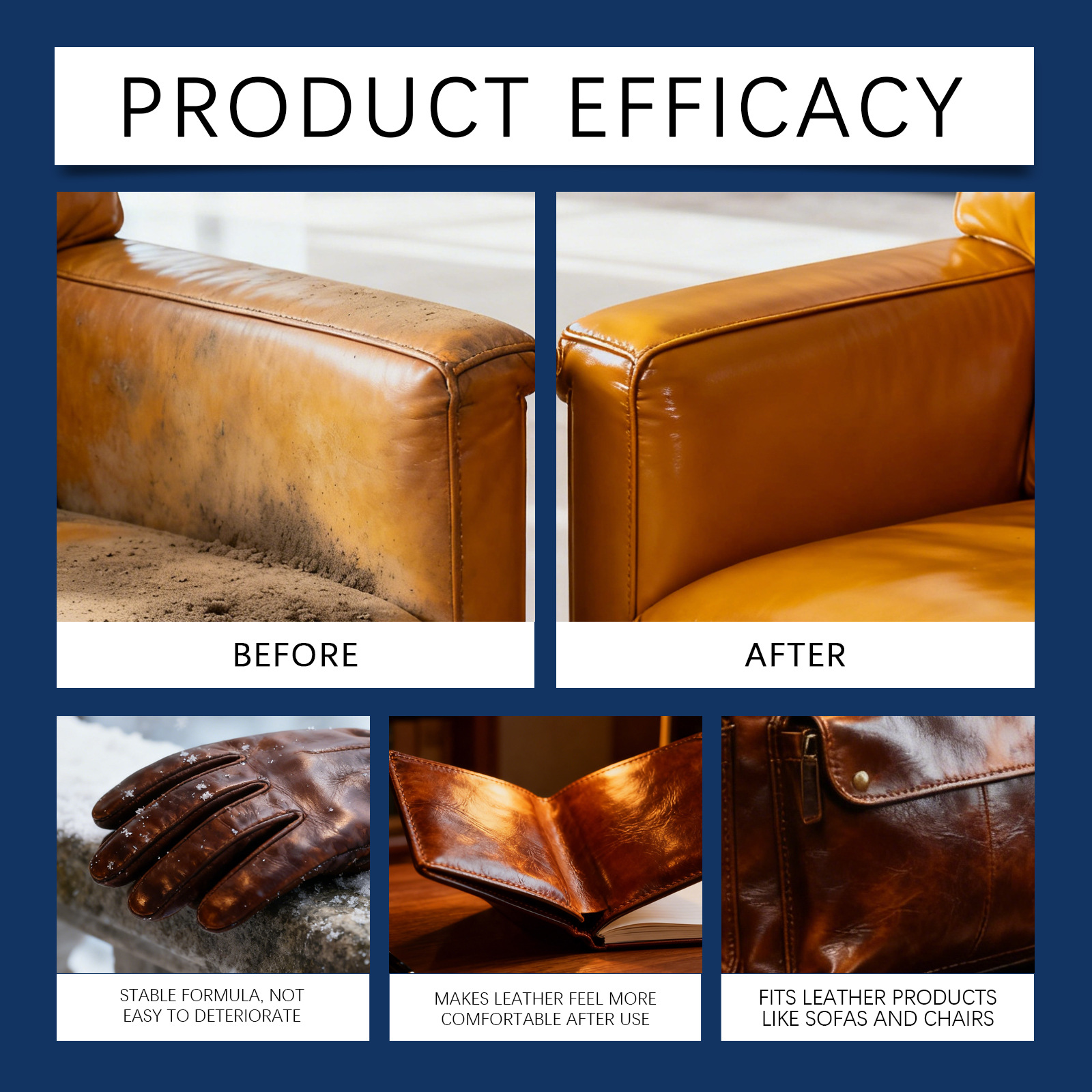 Application brush designed for even distribution of leather conditioning agent