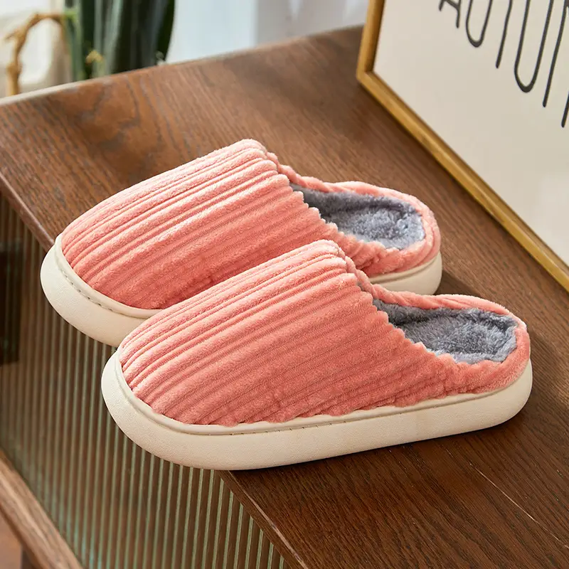 Indoor Warm Poop Feeling Plush Antislip Cotton Slippers