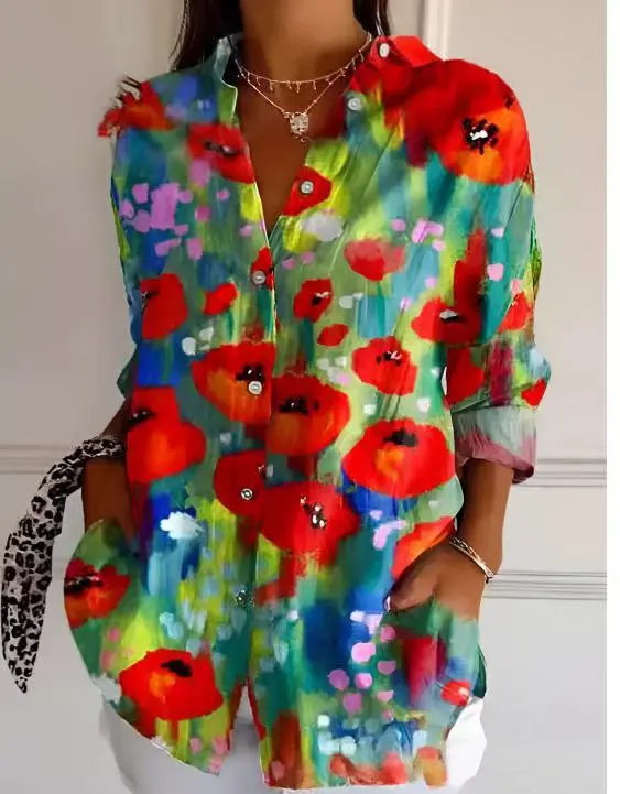 Women's Long Shirt Women's Summer European And American Trendy Long sleeve Cxcs065 M - Shop at LoveMi