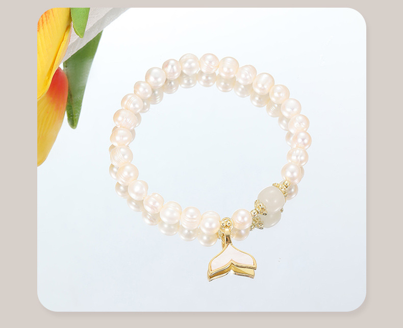 Freshwater Pearl Fishtail Bracelet Front View