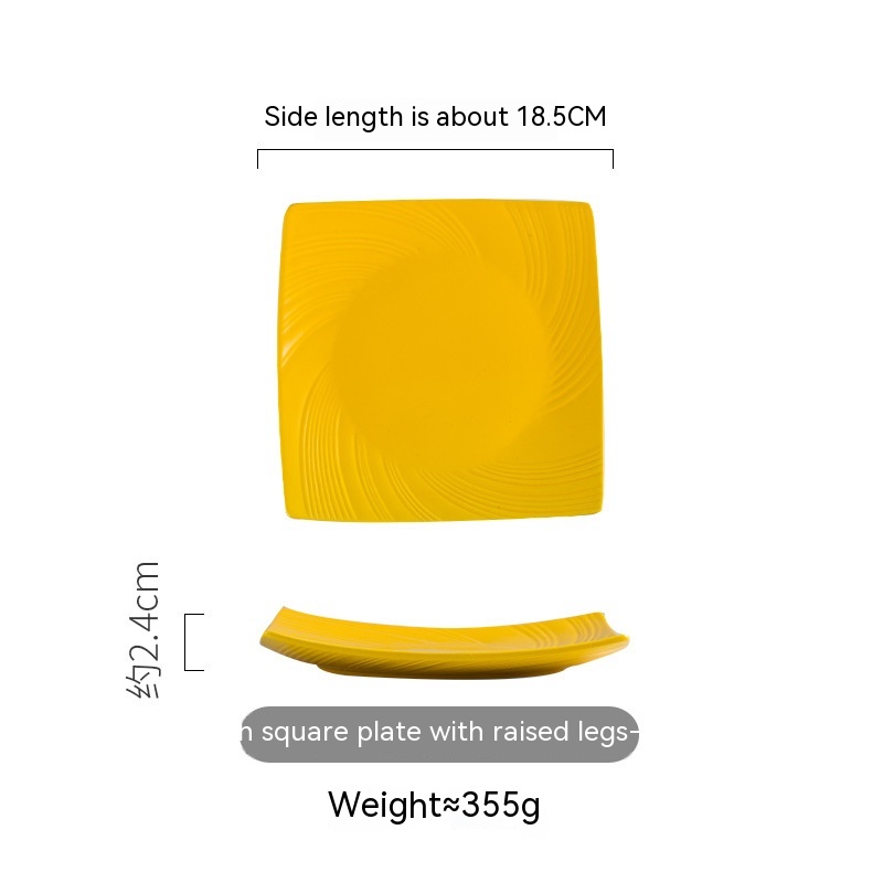 Square Plate Yellow