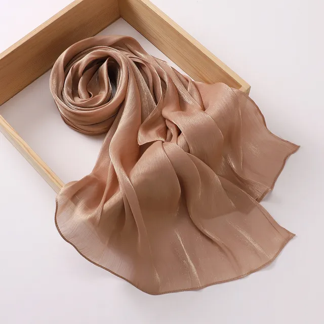 Breathable Cool Island Satin Smooth Silk Toe Scarf 6 Camel - Shop at LoveMi