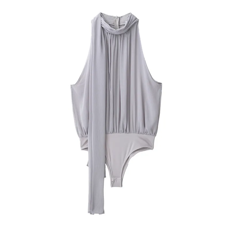 New Bowknot Decoration Tulle Jumpsuit 1223008 Balloon Version Midi Dress 1223009 Suit - Top-S