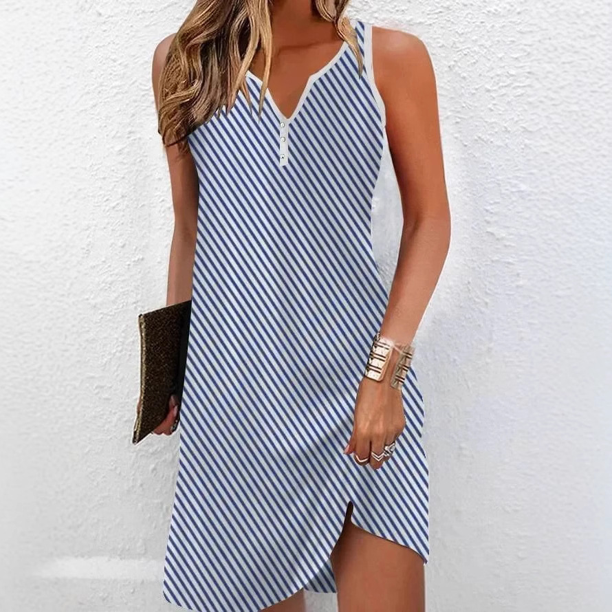 Women's Fashion Casual V-neck Sleeveless Dress