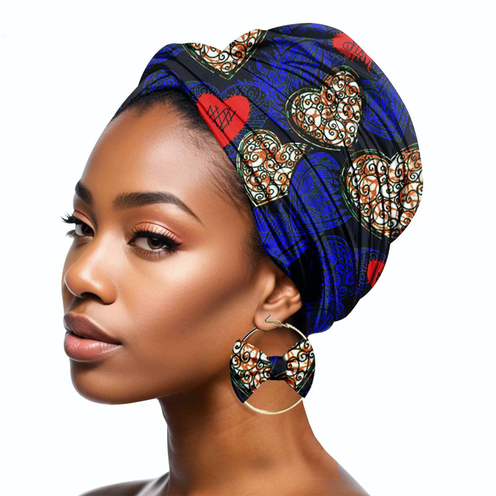 Duplex Printing Batik Headscarf Earrings A647 Hair Band Mask - Shop at LoveMi