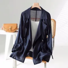 Summer Design Sense Sun-protective Clothing Long Sleeve Trench Coat Shirt Coat Women - View 1