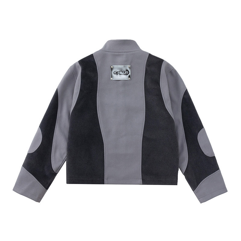 Men's Autumn And Winter Special-interest Design Woolen Patchwork Jacket Coat