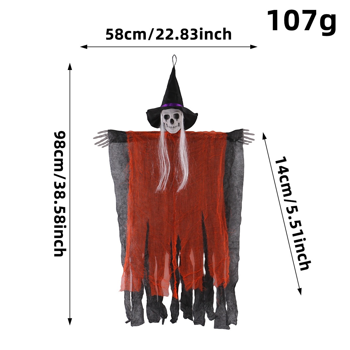 Halloween Skull Witch Hanging Ornament, picture 5 of 6
