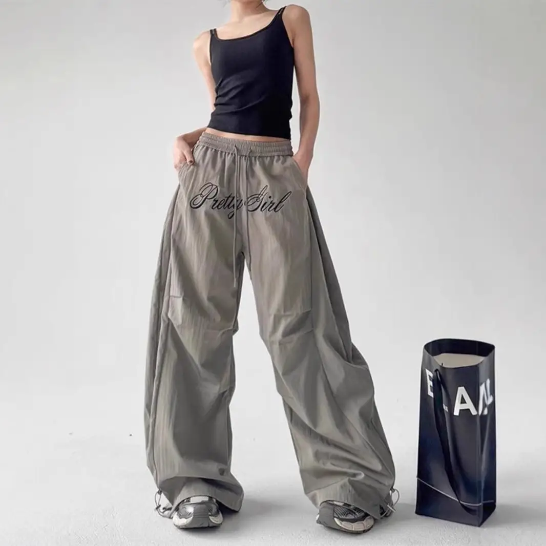 Men's And Women's Letter Embroidery Retro Paratrooper Pants