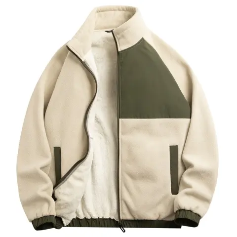 Polar Fleece Jacket Fleece-lined Padded Cardigan Sweater Double-sided Velvet