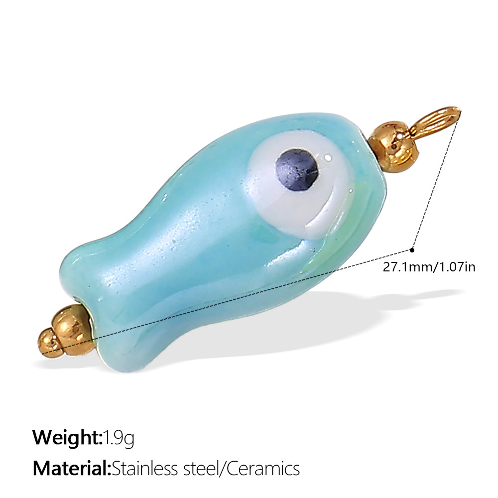 Fresh-style From The Ocean Collection Stainless Steel Pendant Necklace With 18K Gold Plating