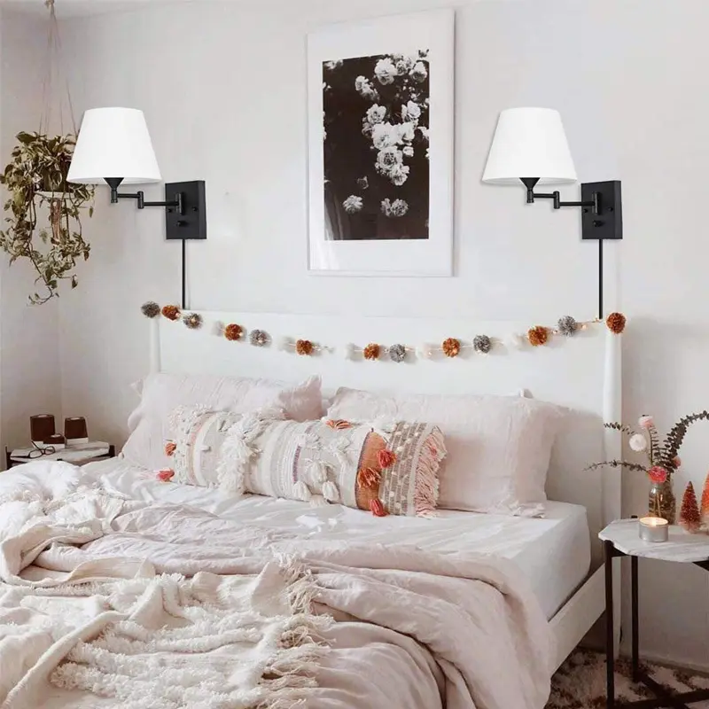 Fabric Creative Decorative Wall Lamp Bedroom Bedside