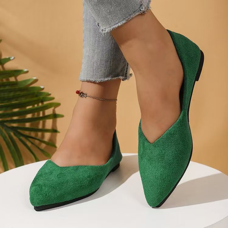 Suede flat shoes color options view 1