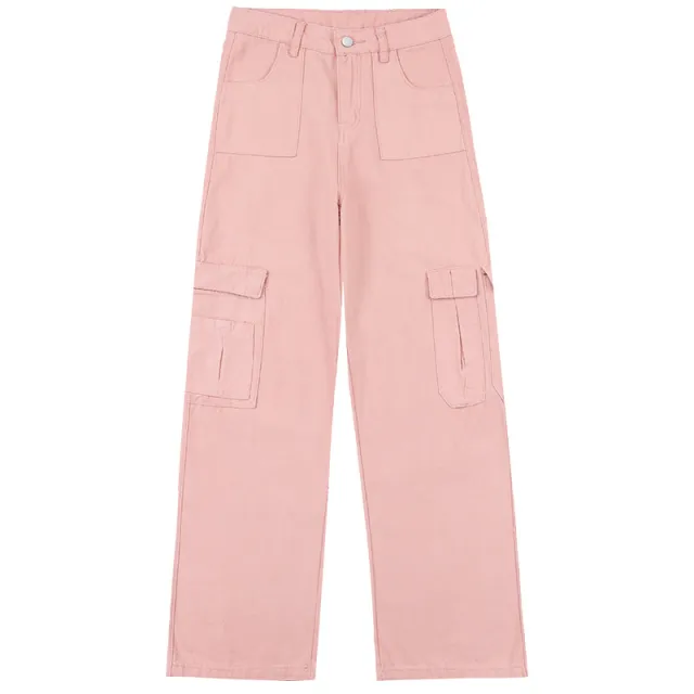 Fashion American Casual Working Pants Women Cherry Blossom Powder Xl - Shop at LoveMi
