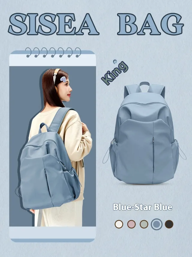 Leisure Travel High School Student Bag Outdoor Backpack Blue - Shop at LoveMi