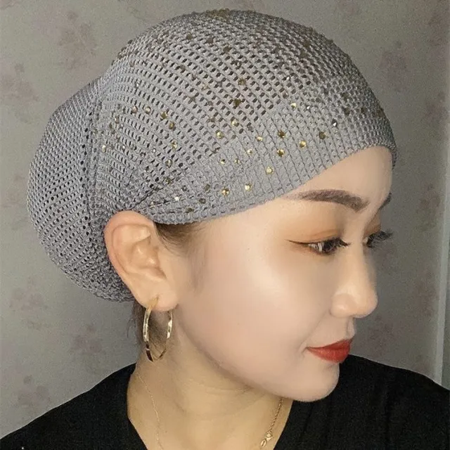 Elastic Hot Drilling Toque Fashion Gray - Shop at LoveMi