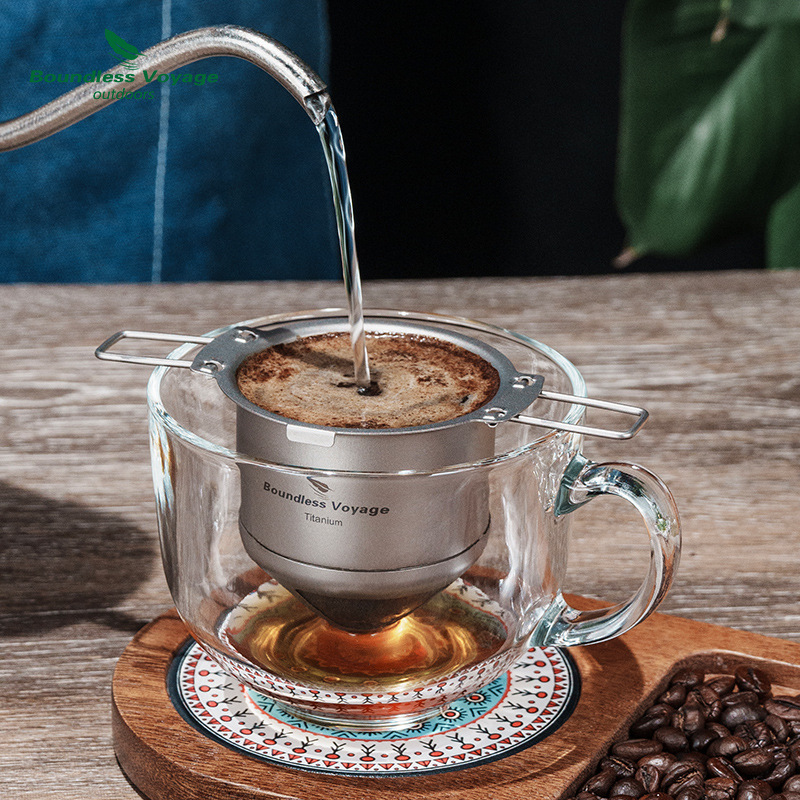 Pure Titanium Pour-over Coffee Dripper (Ti6002P Primary