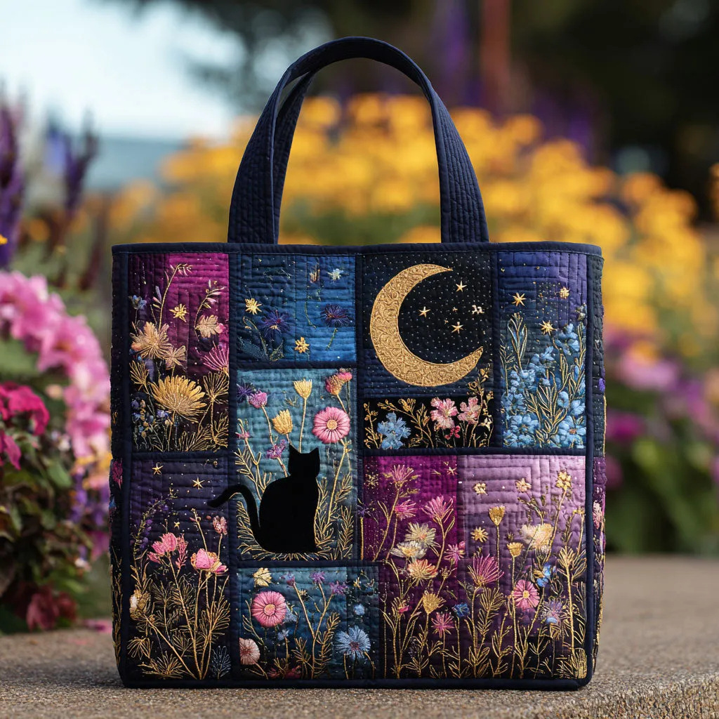Creative, High-Capacity Tote Bag With Digital Print And Quilted Embroidery