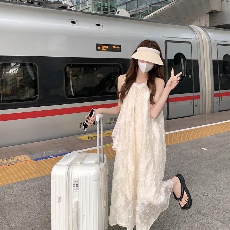 New Sweet Chiffon Halterneck Womens Dress