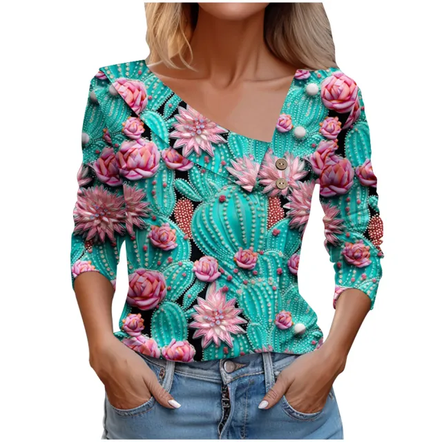 Cactus Large Flower Printed Shirt Cr7 M - Shop at LoveMi