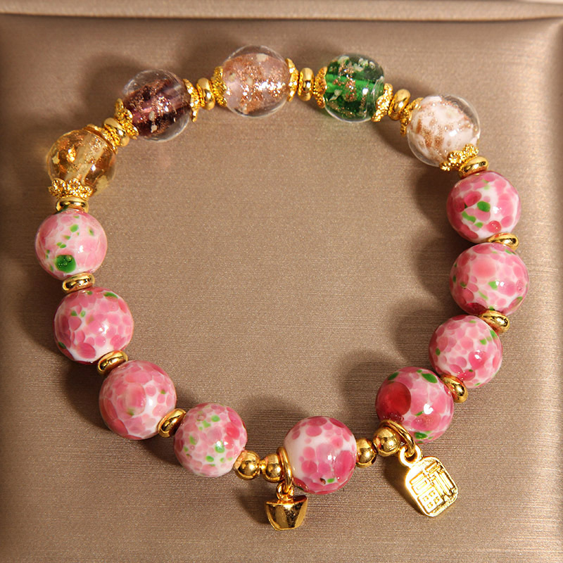 New Chinese Rose Garden Glass Crystal Bracelet