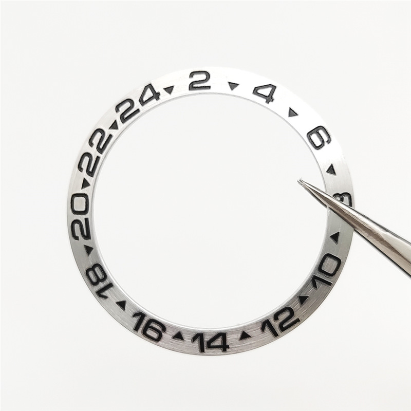Watch Accessory 38mm Silver Bezel, Replacement For The Black And Green Submariner Case, Outer Bezel Ring 8
