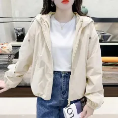 Loose Casual Jacket Double Zipper Trendy Top - Apricot - View 1