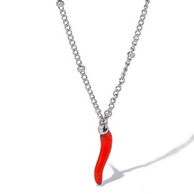 New Oil Dripping Simulation Small Red Chilli Pendant Stainless Steel