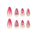 Wear Armor Red Gradient Three-dimensional Rose Pearl Fake Nails view 2