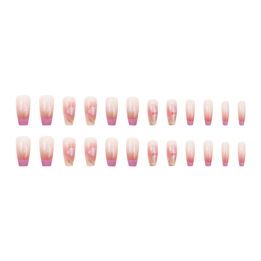 High-grade Nude Pure Desire Girl Heart Violet Red Wear Nail 24 Pieces 5