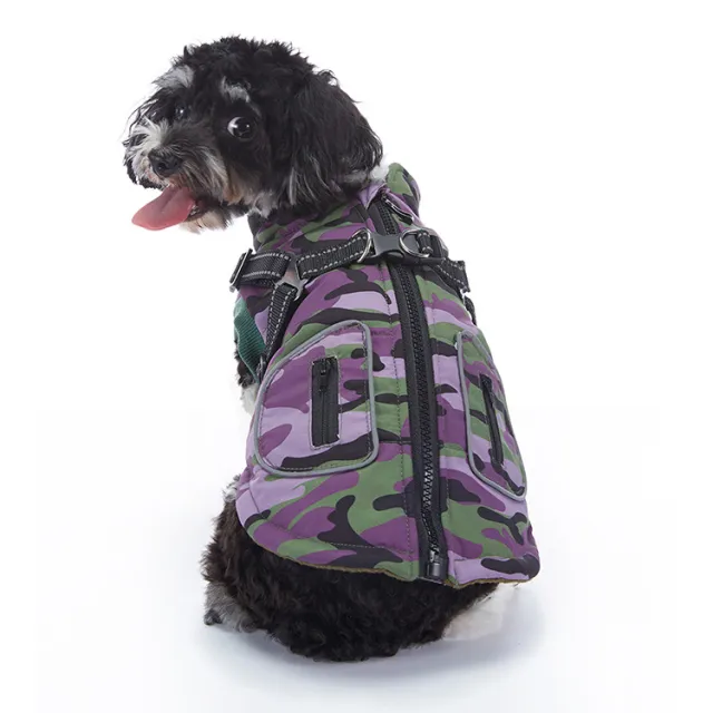 Winter Cashmere Pet Jacket Dz279 Purple Camouflage - Shop at LoveMi