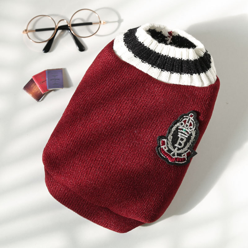 278 Badge Sweater Wine Red