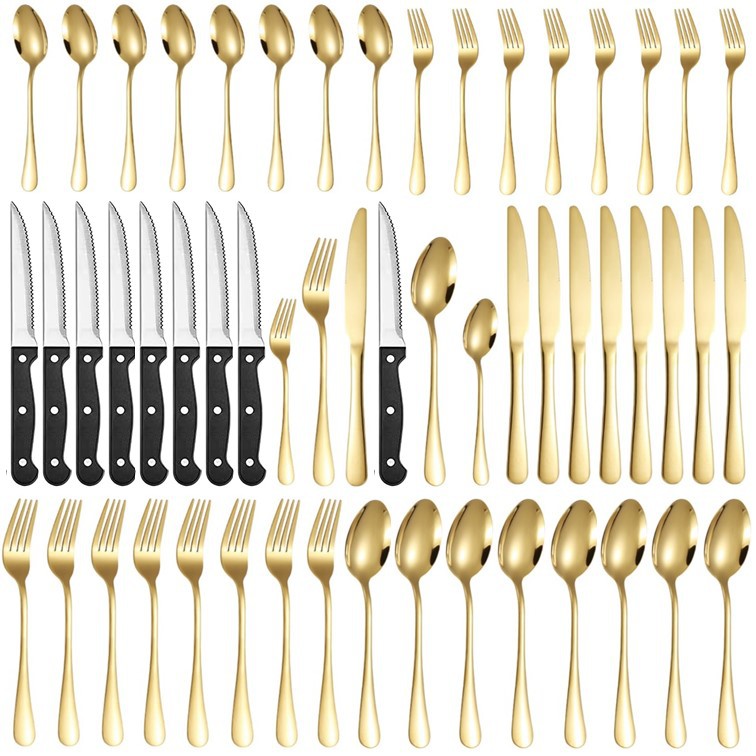 Stainless Steel Tableware 48 Pieces Suit Steak Knife Fork And Spoon