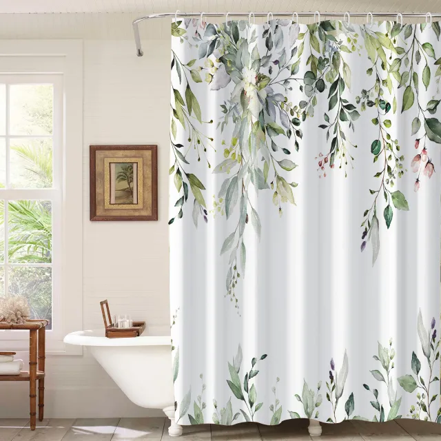 3D Digital Printing Bathroom Partition Waterproof And Mildew proof Curtain Leaves 2Sryle - Shop at LoveMi