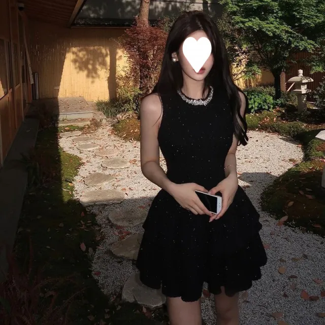 Women's Fashion Personalized French Waist Dress Black - Shop at LoveMi