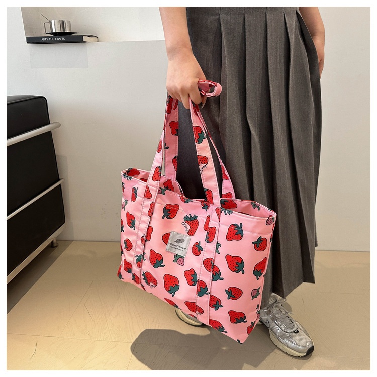 Large Capacity Floral Nylon Shoulder Bag