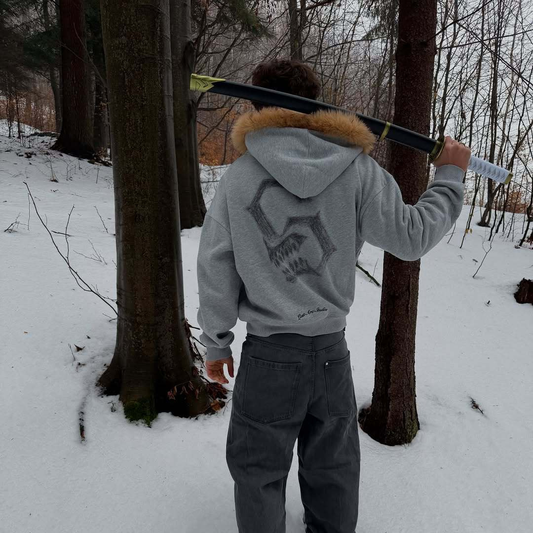Y2K American-Style Retro Fur-Trimmed Hoodie
