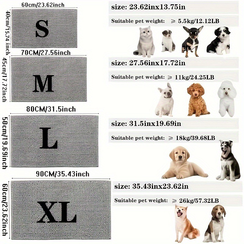 Title 4, Pet Chenille Bathroom Door Absorbent Floor Mat ...