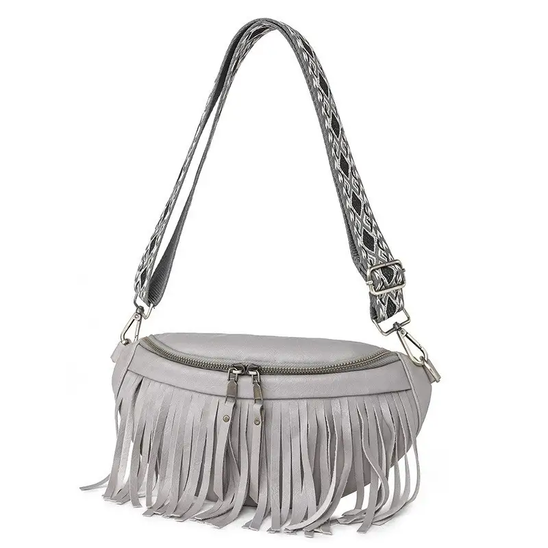Bag Messenger Bag Summer European And American Retro Tassel Pleated Chest Bag
