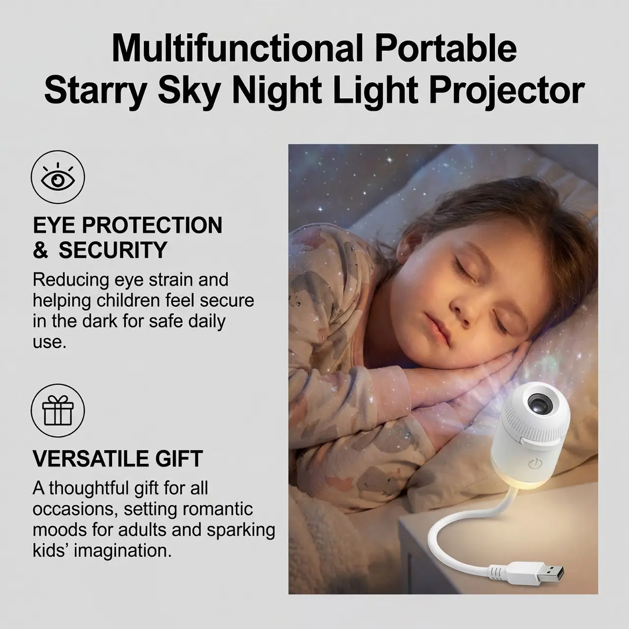 Projection Night Light - USB Powered Starry